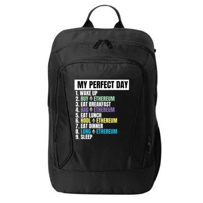 Ethereum My Perfect Day, Buy Crypto, Buy ETH, Funny Crypto Meme City Backpack