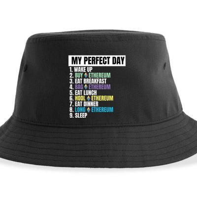 Ethereum My Perfect Day, Buy Crypto, Buy ETH, Funny Crypto Meme Sustainable Bucket Hat