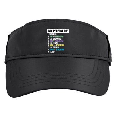 Ethereum My Perfect Day, Buy Crypto, Buy ETH, Funny Crypto Meme Adult Drive Performance Visor