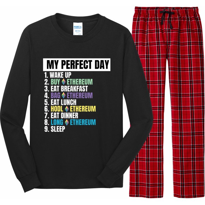 Ethereum My Perfect Day, Buy Crypto, Buy ETH, Funny Crypto Meme Long Sleeve Pajama Set