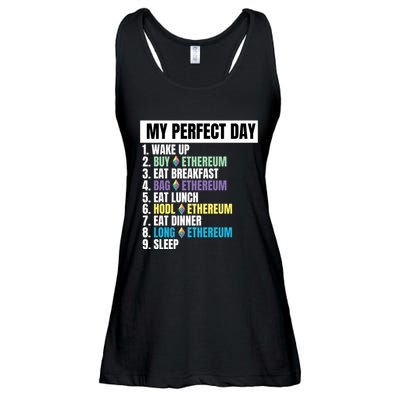 Ethereum My Perfect Day, Buy Crypto, Buy ETH, Funny Crypto Meme Ladies Essential Flowy Tank