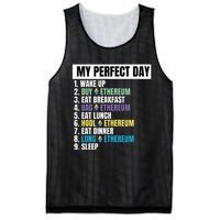 Ethereum My Perfect Day, Buy Crypto, Buy ETH, Funny Crypto Meme Mesh Reversible Basketball Jersey Tank