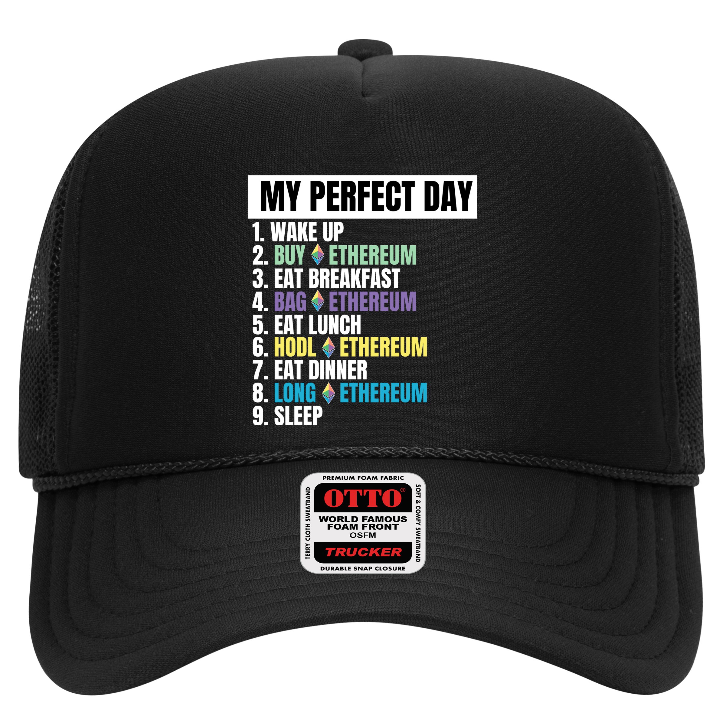 Ethereum My Perfect Day, Buy Crypto, Buy ETH, Funny Crypto Meme Hat