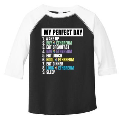 Ethereum My Perfect Day, Buy Crypto, Buy ETH, Funny Crypto Meme Toddler Fine Jersey T-Shirt