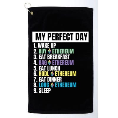 Ethereum My Perfect Day, Buy Crypto, Buy ETH, Funny Crypto Meme Golf Towel