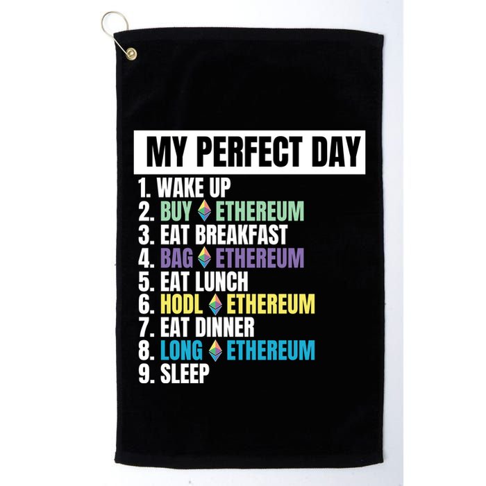 Ethereum My Perfect Day, Buy Crypto, Buy ETH, Funny Crypto Meme Golf Towel