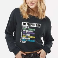 Ethereum My Perfect Day, Buy Crypto, Buy ETH, Funny Crypto Meme Cropped Pullover Crew