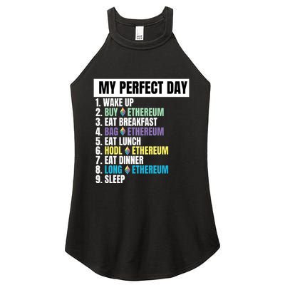 Ethereum My Perfect Day, Buy Crypto, Buy ETH, Funny Crypto Meme Women's Perfect Tri Rocker Tank