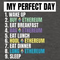 Ethereum My Perfect Day, Buy Crypto, Buy ETH, Funny Crypto Meme Vector Backpack