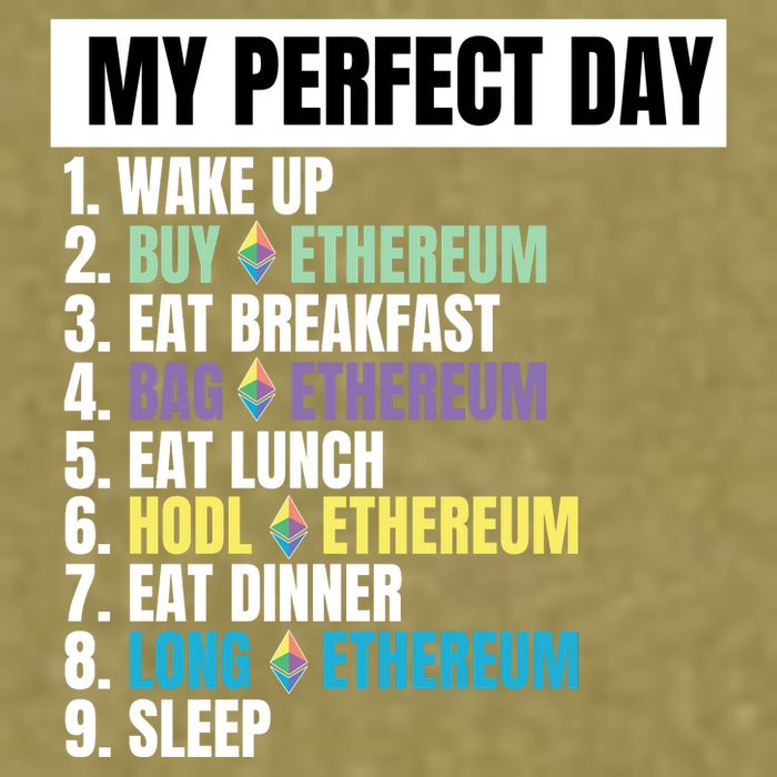 Ethereum My Perfect Day, Buy Crypto, Buy ETH, Funny Crypto Meme Garment-Dyed Women's Muscle Tee