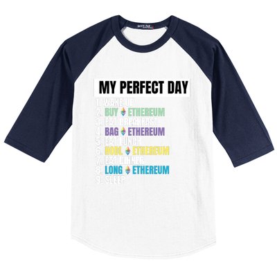 Ethereum My Perfect Day, Buy Crypto, Buy ETH, Funny Crypto Meme Baseball Sleeve Shirt