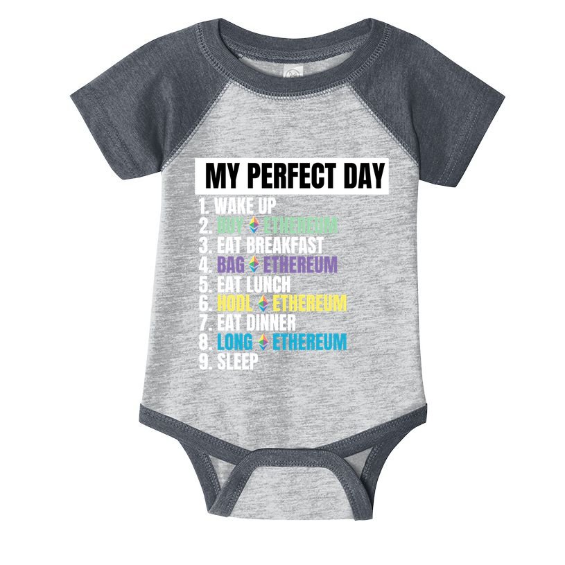 Ethereum My Perfect Day, Buy Crypto, Buy ETH, Funny Crypto Meme Infant Baby Jersey Bodysuit