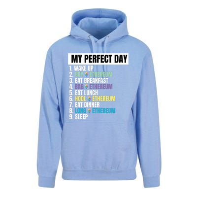 Ethereum My Perfect Day, Buy Crypto, Buy ETH, Funny Crypto Meme Unisex Surf Hoodie