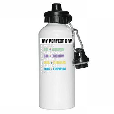 Ethereum My Perfect Day, Buy Crypto, Buy ETH, Funny Crypto Meme Aluminum Water Bottle