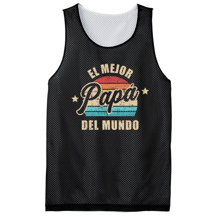 El Mejor Papá Del Mundo Para Dia Del Padre Vintage Retro Mesh Reversible Basketball Jersey Tank