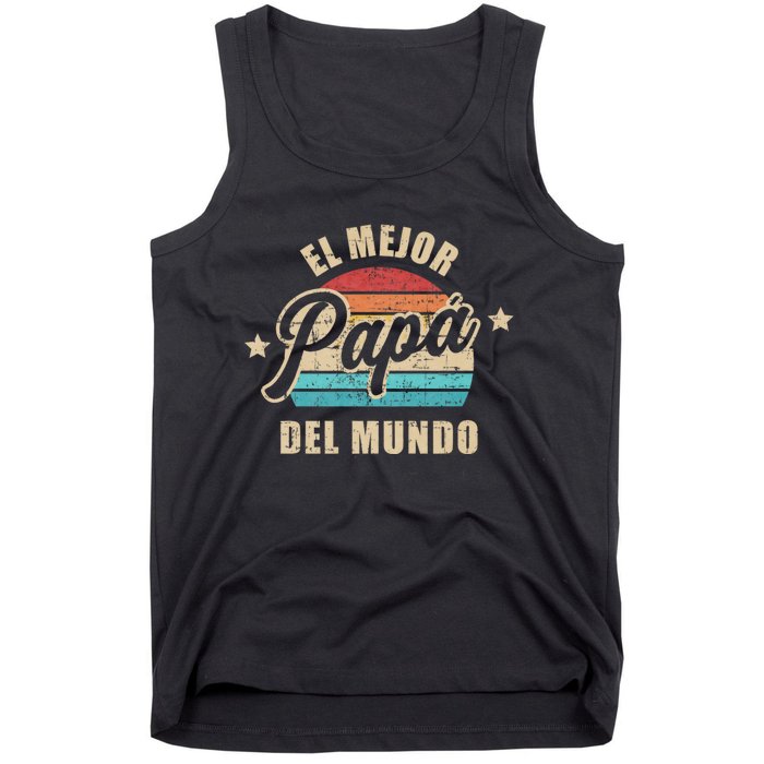 El Mejor Papá Del Mundo Para Dia Del Padre Vintage Retro Tank Top