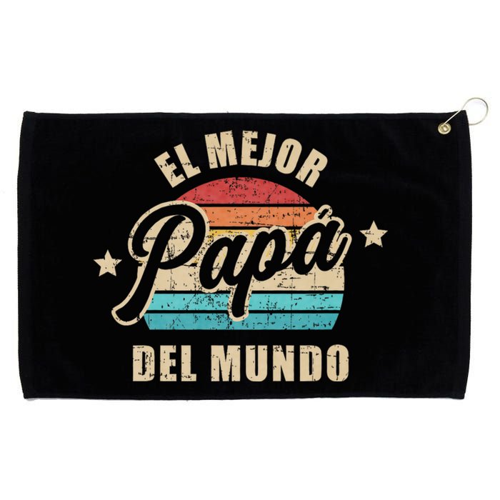 El Mejor Papá Del Mundo Para Dia Del Padre Vintage Retro Grommeted Golf Towel