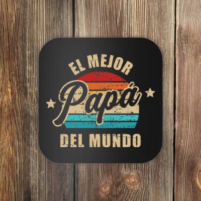 El Mejor Papá Del Mundo Para Dia Del Padre Vintage Retro Coaster