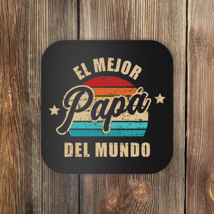 El Mejor Papá Del Mundo Para Dia Del Padre Vintage Retro Coaster