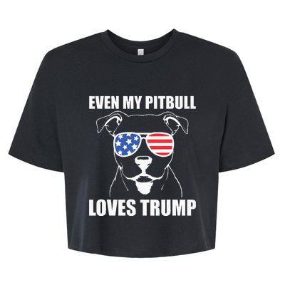 Even My Pitbull Loves Trump Bella+Canvas Jersey Crop Tee