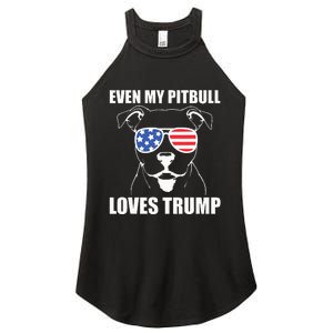 Even My Pitbull Loves Trump Women's Perfect Tri Rocker Tank