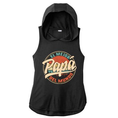 El Mejor Papa Del Mundo CumpleañOs Regalo Del DíA Del Padre Ladies PosiCharge Tri-Blend Wicking Draft Hoodie Tank