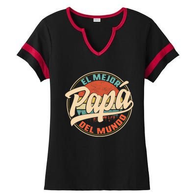 El Mejor Papa Del Mundo CumpleañOs Regalo Del DíA Del Padre Ladies Halftime Notch Neck Tee