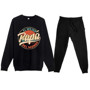 El Mejor Papa Del Mundo CumpleañOs Regalo Del DíA Del Padre Premium Crewneck Sweatsuit Set