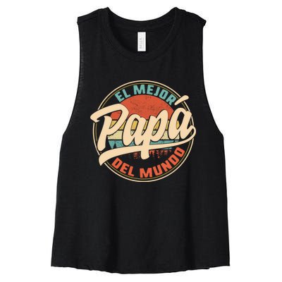 El Mejor Papa Del Mundo CumpleañOs Regalo Del DíA Del Padre Women's Racerback Cropped Tank