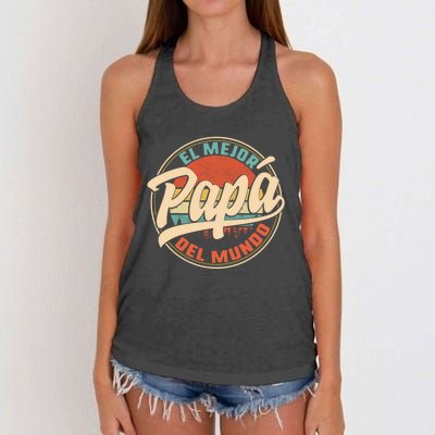 El Mejor Papa Del Mundo CumpleañOs Regalo Del DíA Del Padre Women's Knotted Racerback Tank