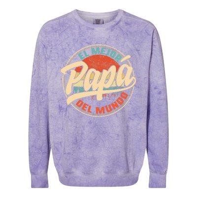 El Mejor Papa Del Mundo cumpleaños regalo del día del padre Colorblast Crewneck Sweatshirt