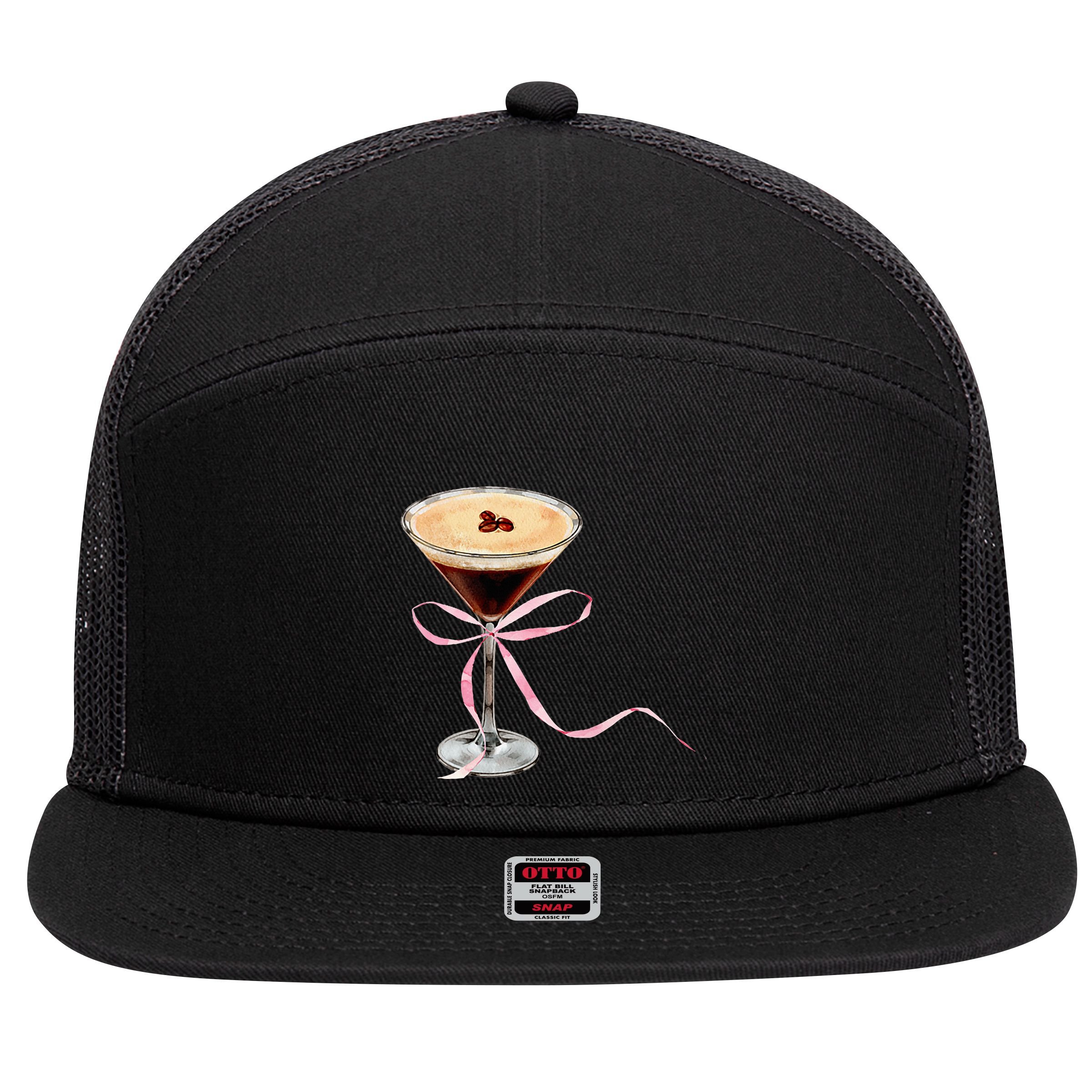 Espresso Martini P.I.N.K Bow 7 Panel Mesh Trucker Snapback Hat