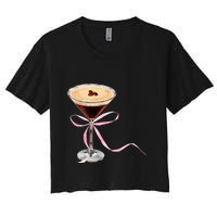 Espresso Martini P.I.N.K Bow Women's Crop Top Tee