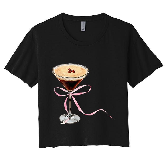 Espresso Martini P.I.N.K Bow Women's Crop Top Tee