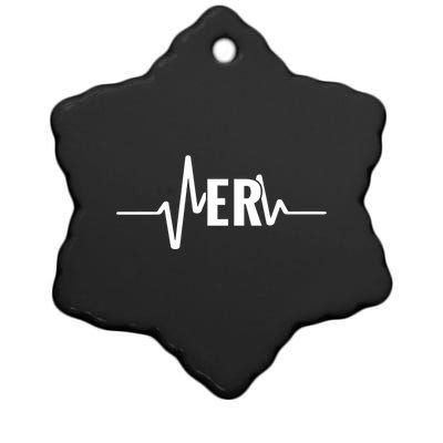 Emergency Medicine Physician Nurse Er Heartbeat Gift Ceramic Star Ornament