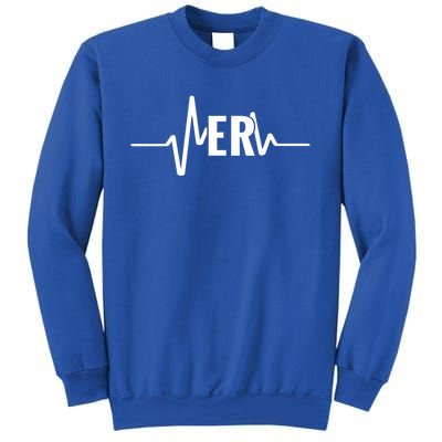 Emergency Medicine Physician Nurse Er Heartbeat Gift Sweatshirt