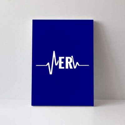 Emergency Medicine Physician Nurse Er Heartbeat Gift Canvas