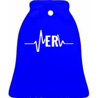 Emergency Medicine Physician Nurse Er Heartbeat Gift Ceramic Bell Ornament