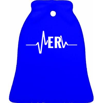 Emergency Medicine Physician Nurse Er Heartbeat Gift Ceramic Bell Ornament