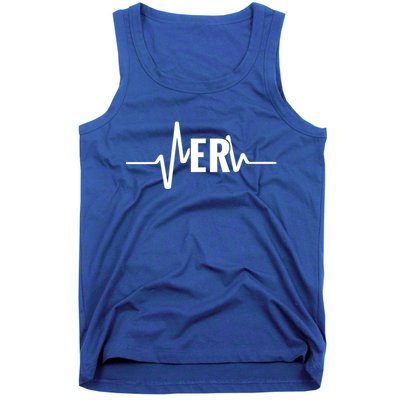 Emergency Medicine Physician Nurse Er Heartbeat Gift Tank Top