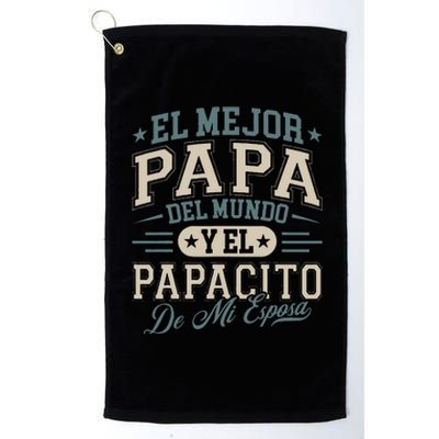 El Mejor Papa Del Mundo Camiseta En Espanol Padre Latino Platinum Collection Golf Towel