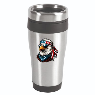 Eagle Mullet Patriotic 4th Of July Patriot Usa American Flag 16oz Travel Tumbler