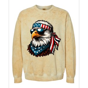 Eagle Mullet Patriotic 4th Of July Patriot Usa American Flag Colorblast Crewneck Sweatshirt