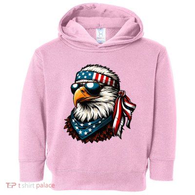 Eagle Mullet Patriotic 4th Of July Patriot Usa American Flag Toddler Hoodie