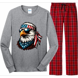 Eagle Mullet Patriotic 4th Of July Patriot Usa American Flag Long Sleeve Pajama Set