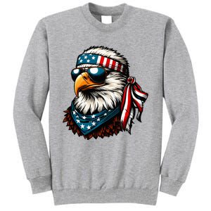 Eagle Mullet Patriotic 4th Of July Patriot Usa American Flag Tall Sweatshirt