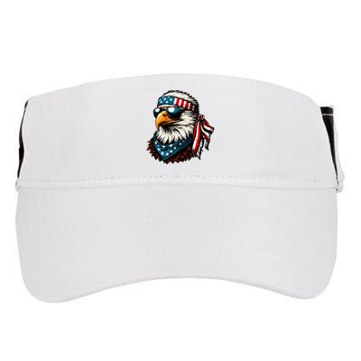 Eagle Mullet Patriotic 4th Of July Patriot Usa American Flag Adult Drive Performance Visor