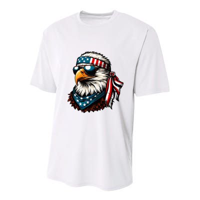 Eagle Mullet Patriotic 4th Of July Patriot Usa American Flag Youth Performance Sprint T-Shirt