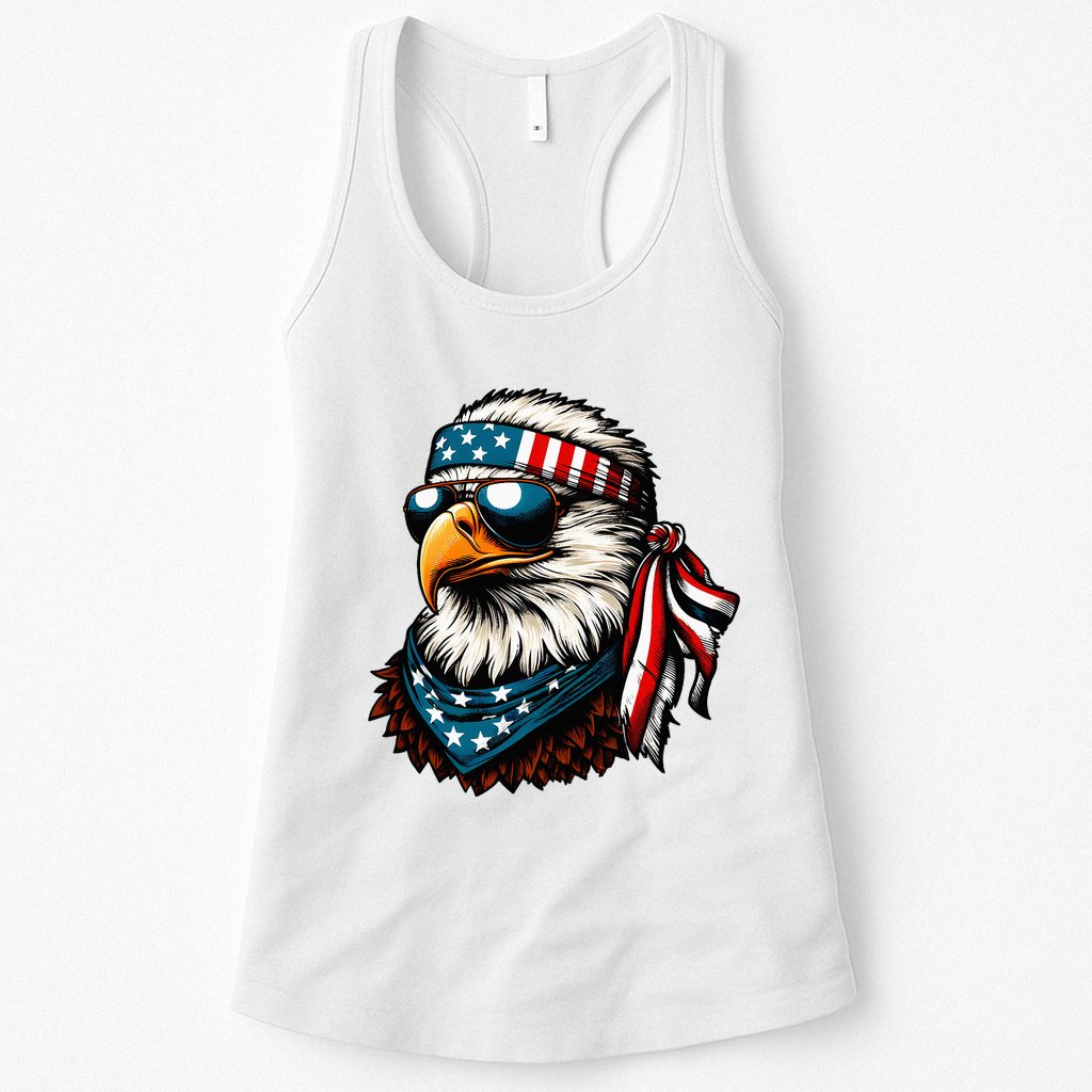 Eagle Mullet Patriotic 4th Of July Patriot Usa American Flag Womens Tank Top