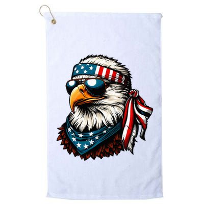 Eagle Mullet Patriotic 4th Of July Patriot Usa American Flag Golf Towel